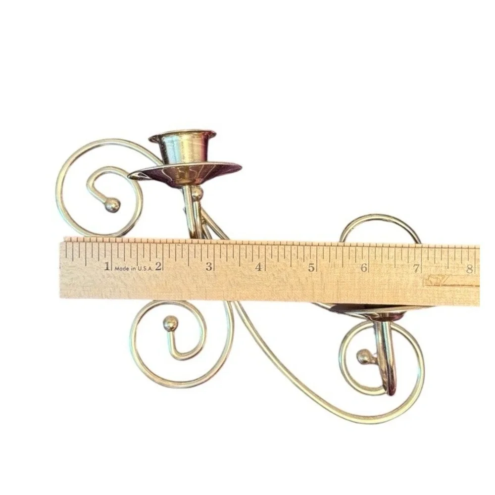 Vtg Pair 2 Home‎ Interior & Gifts Gold Twisted Metal Wire Wall Candle Sconce Mcm